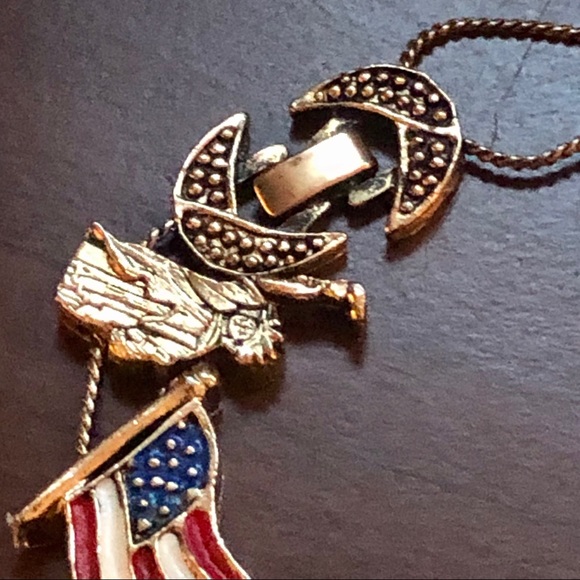 Vintage - America USA Gold Enamel Bracelet - Picture 3 of 7